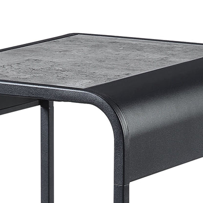 Concrete Grey and Black 1-shelf End Table image 3