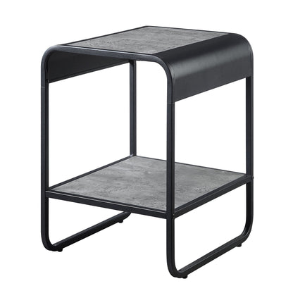 Concrete Grey and Black 1-shelf End Table image 1