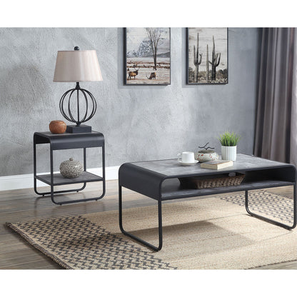 Concrete Grey and Black 1-shelf End Table image 6