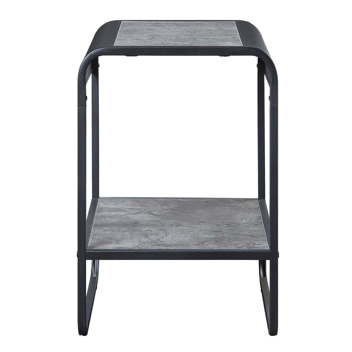 Concrete Grey and Black 1-shelf End Table image 2