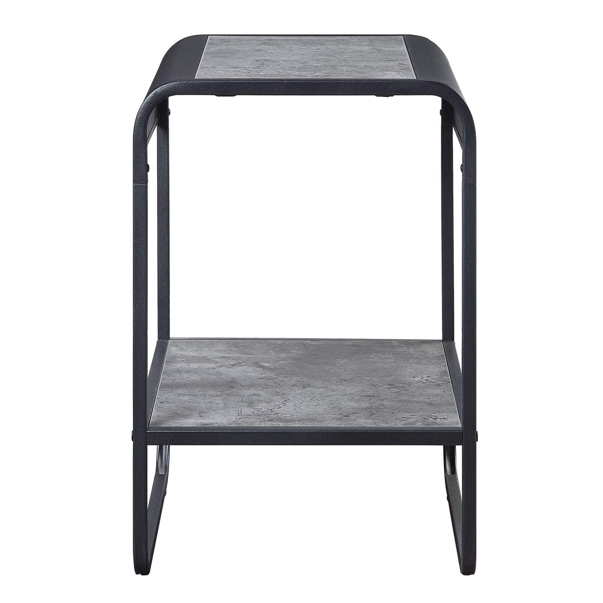 Concrete Grey and Black 1-shelf End Table image 2