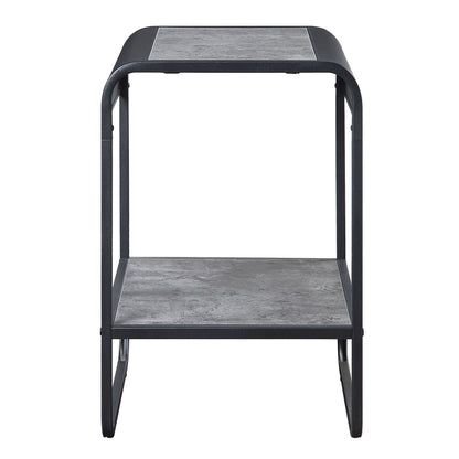 Concrete Grey and Black 1-shelf End Table image 2