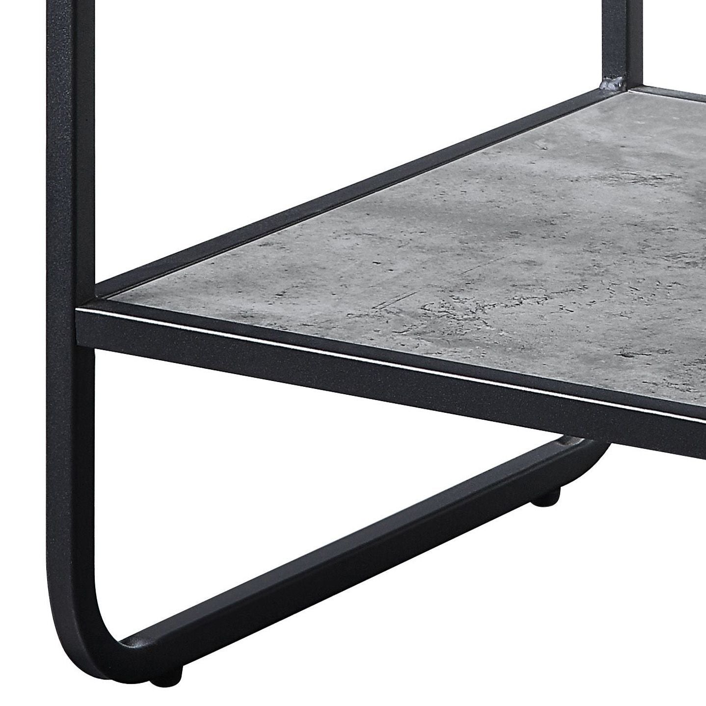 Concrete Grey and Black 1-shelf End Table image 4