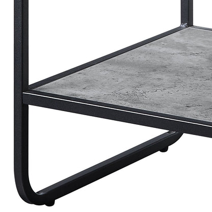 Concrete Grey and Black 1-shelf End Table image 4