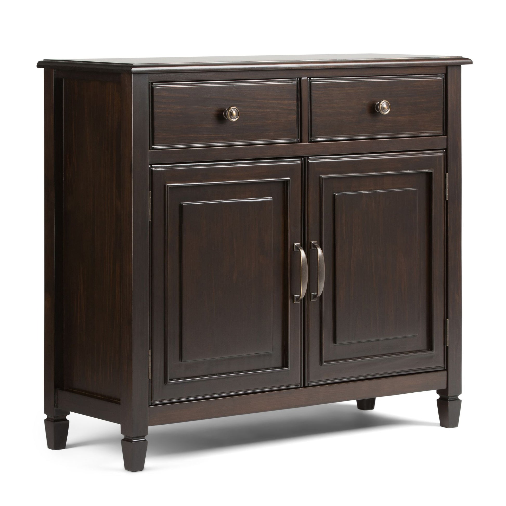 Connaught Solid Wood Entryway Storage Cabinet in Dark Chestnut Brown image 1