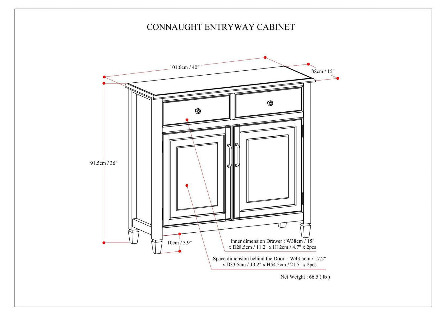 Connaught Solid Wood Entryway Storage Cabinet in Dark Chestnut Brown image 8