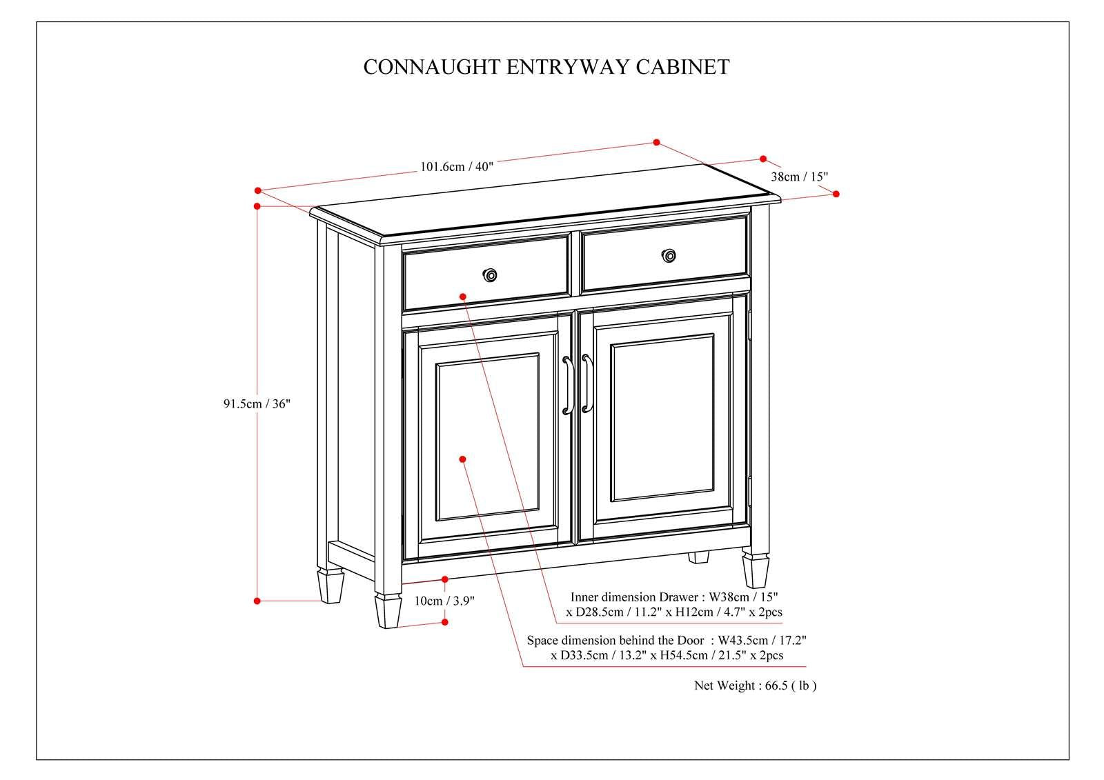 Connaught Solid Wood Entryway Storage Cabinet in Dark Chestnut Brown image 8