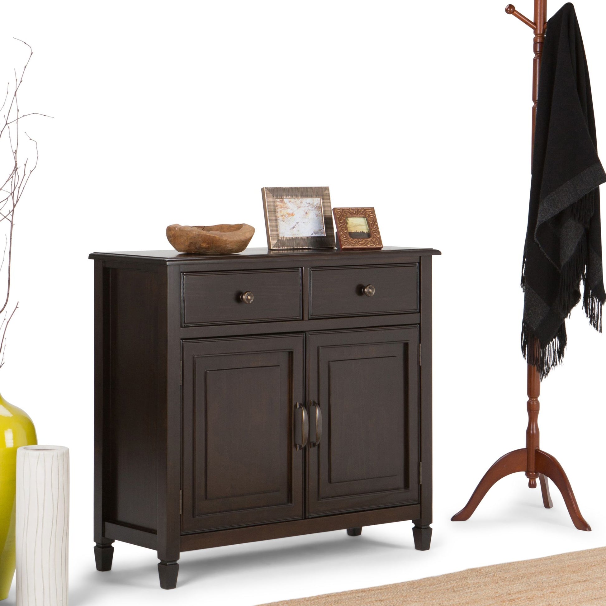 Connaught Solid Wood Entryway Storage Cabinet in Dark Chestnut Brown image 9