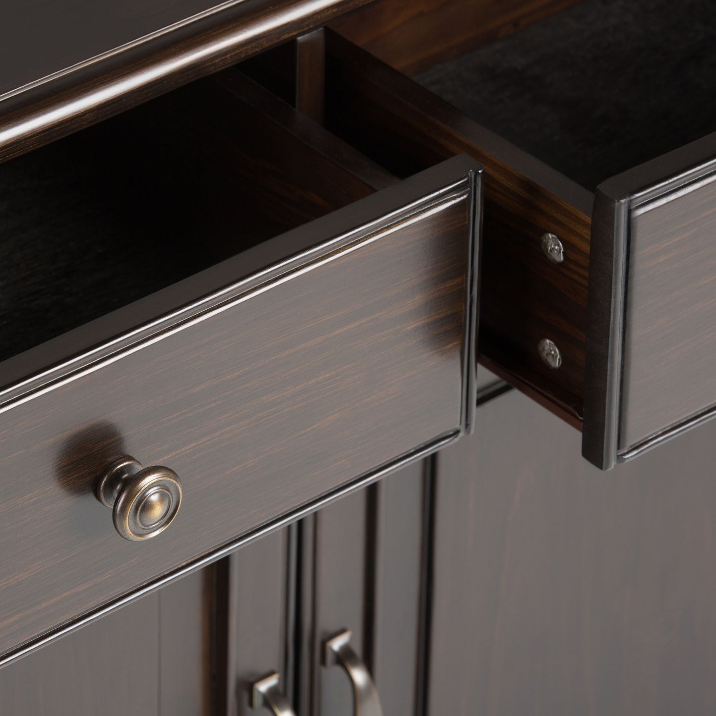 Connaught Solid Wood Entryway Storage Cabinet in Dark Chestnut Brown image 3