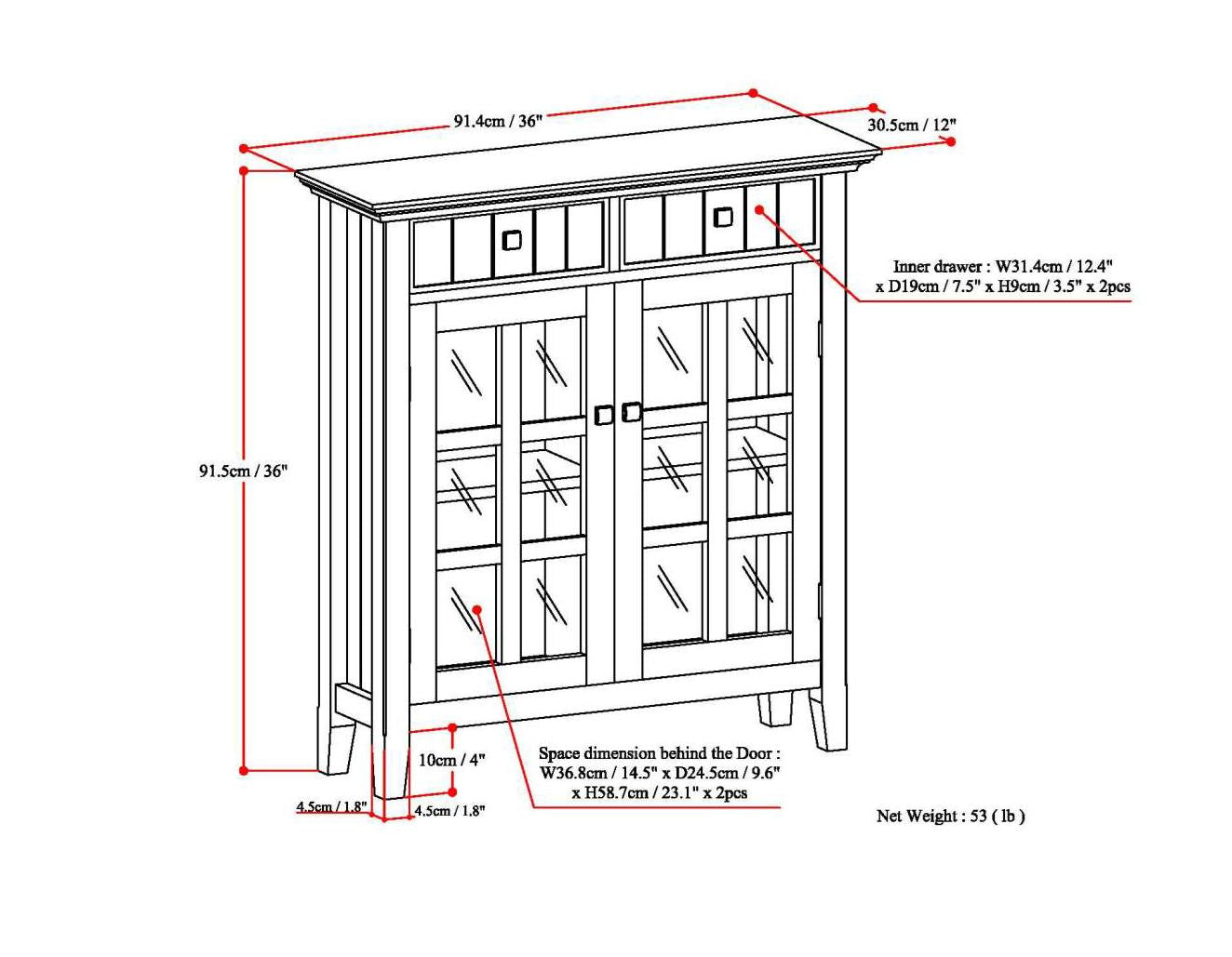 Connaught Solid Wood Entryway Storage Cabinet in White image 6