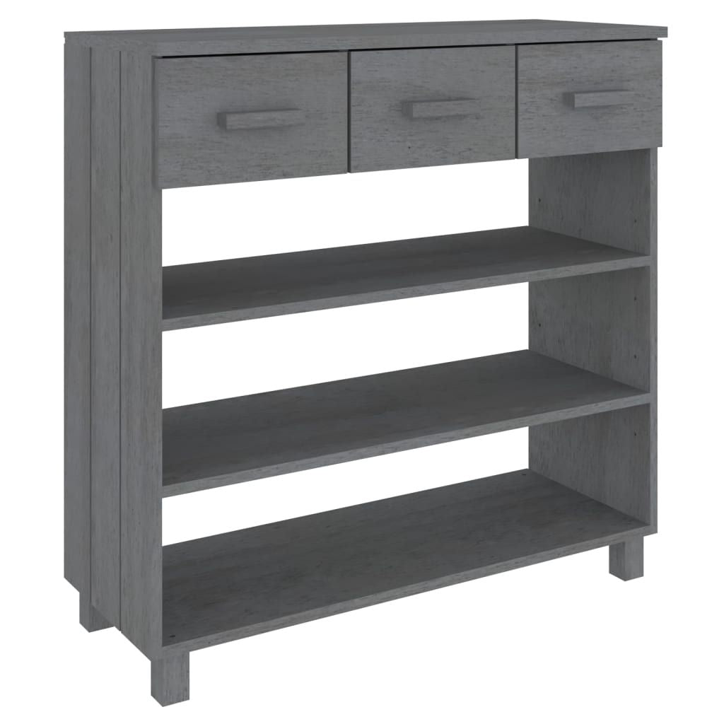 Console Table HAMAR Dark Gray 35.4"x13.8"x35.4" Solid Wood Pine image 2