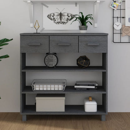 Console Table HAMAR Dark Gray 35.4"x13.8"x35.4" Solid Wood Pine image 1