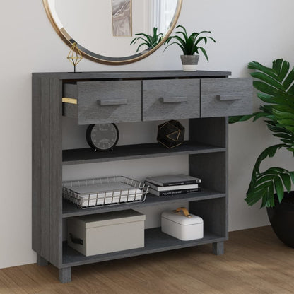 Console Table HAMAR Dark Gray 35.4"x13.8"x35.4" Solid Wood Pine image 3