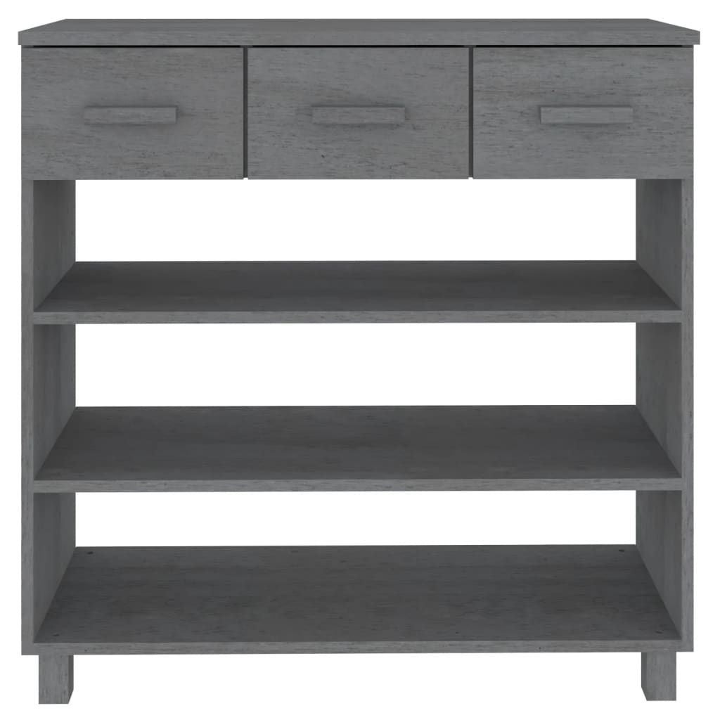 Console Table HAMAR Dark Gray 35.4"x13.8"x35.4" Solid Wood Pine image 5