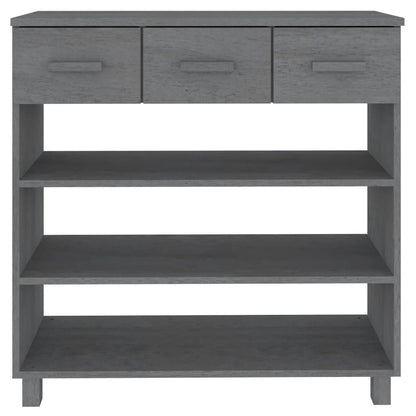 Console Table HAMAR Dark Gray 35.4"x13.8"x35.4" Solid Wood Pine image 5
