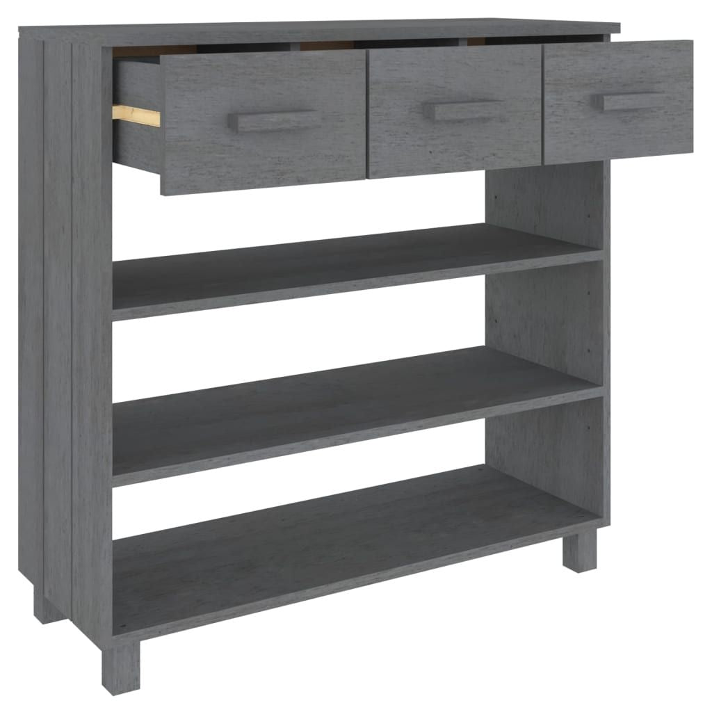 Console Table HAMAR Dark Gray 35.4"x13.8"x35.4" Solid Wood Pine image 7