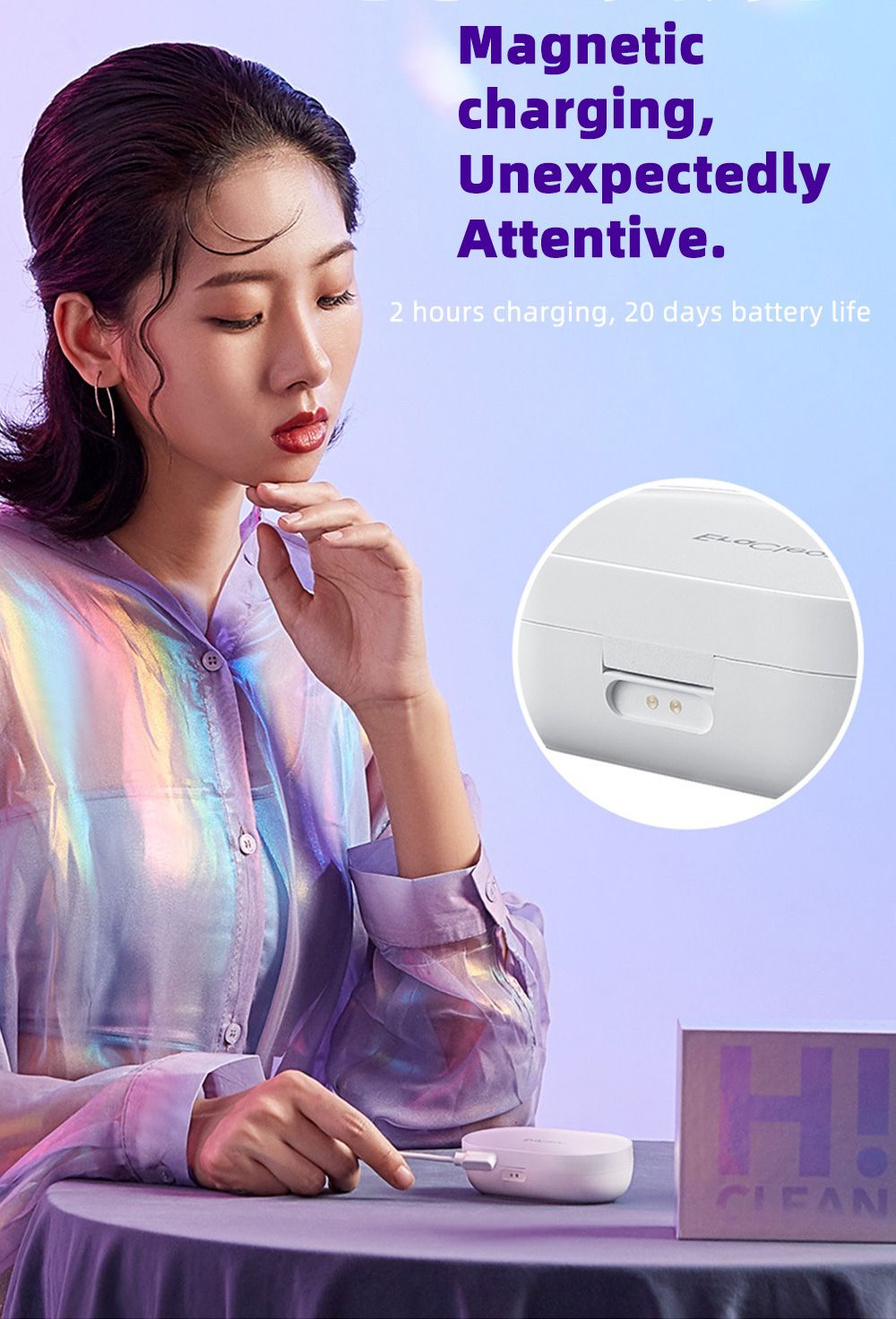Contact Lens Cleaner Machine, Ultrasonic Contact Lens Cleaner with Magnetic USB Charger, Small & Portable, Fit Disposal  image 6