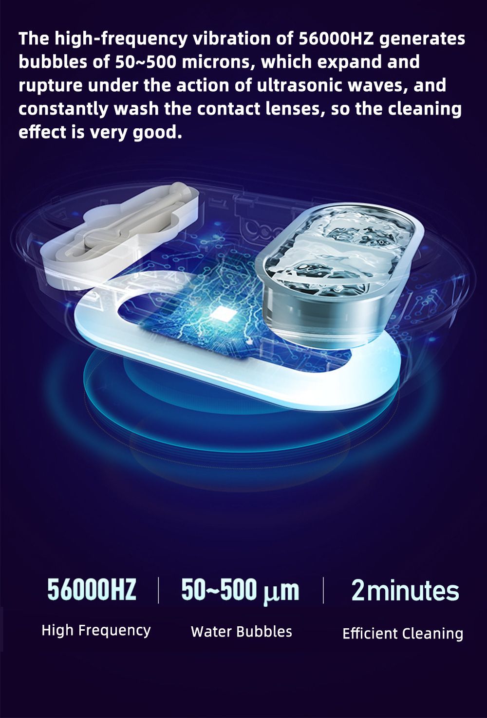Contact Lens Cleaner Machine, Ultrasonic Contact Lens Cleaner with Magnetic USB Charger, Small & Portable, Fit Disposal  image 4