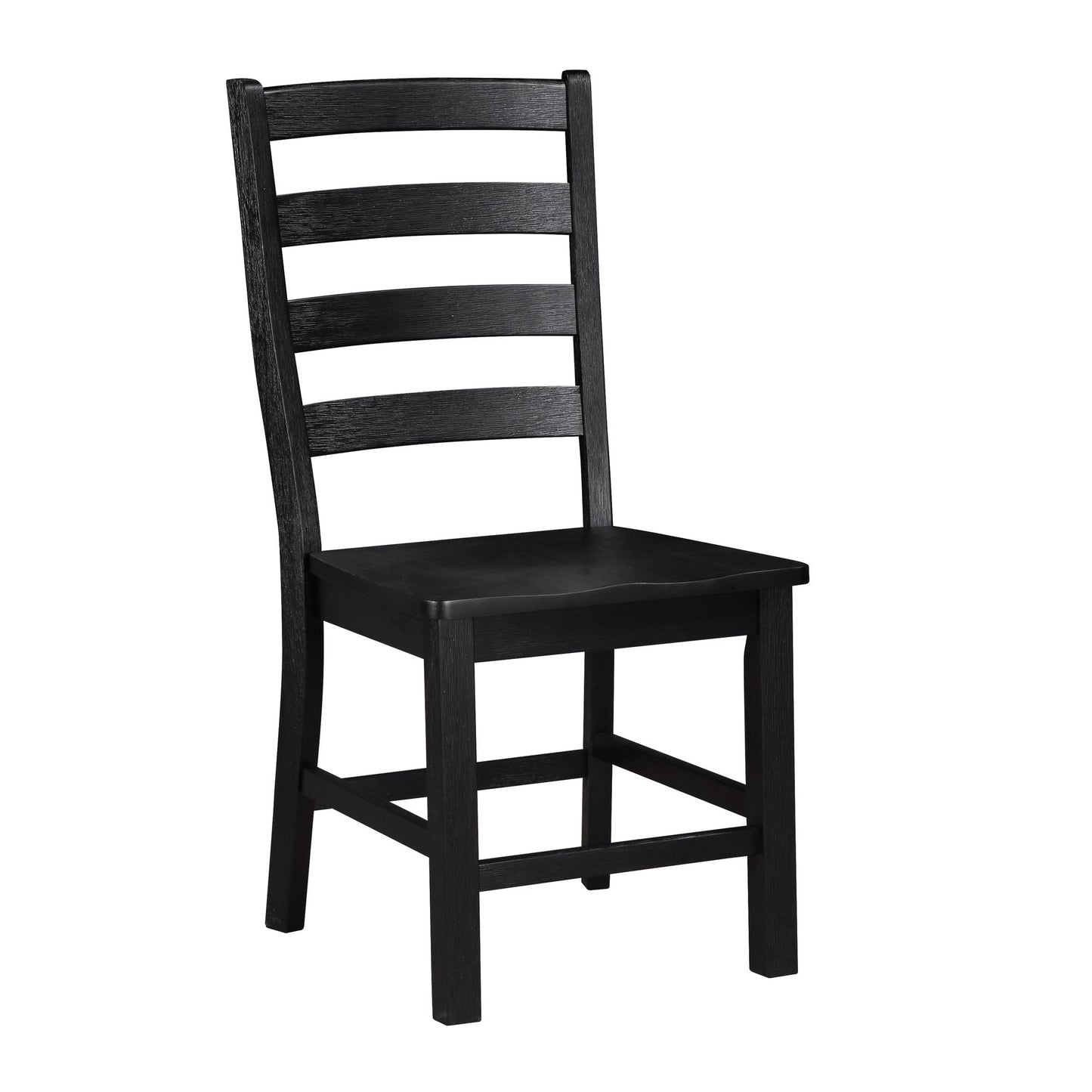 Contemporary Black Finish Side Chairs Set of 2 Dining Wooden Kitchen Dining Furniture Casual Style image 3