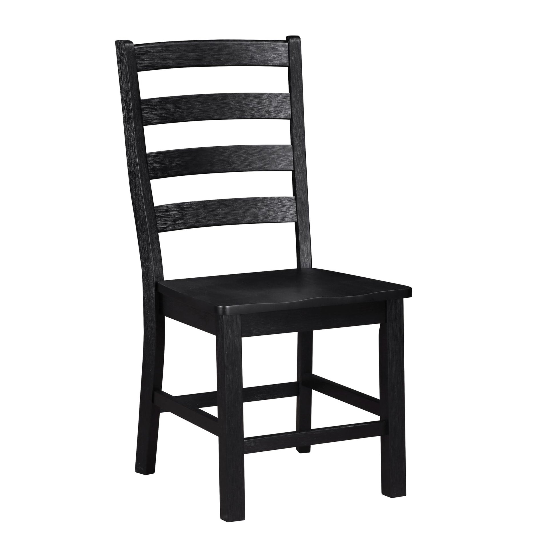 Contemporary Black Finish Side Chairs Set of 2 Dining Wooden Kitchen Dining Furniture Casual Style image 3
