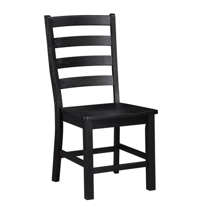 Contemporary Black Finish Side Chairs Set of 2 Dining Wooden Kitchen Dining Furniture Casual Style image 3