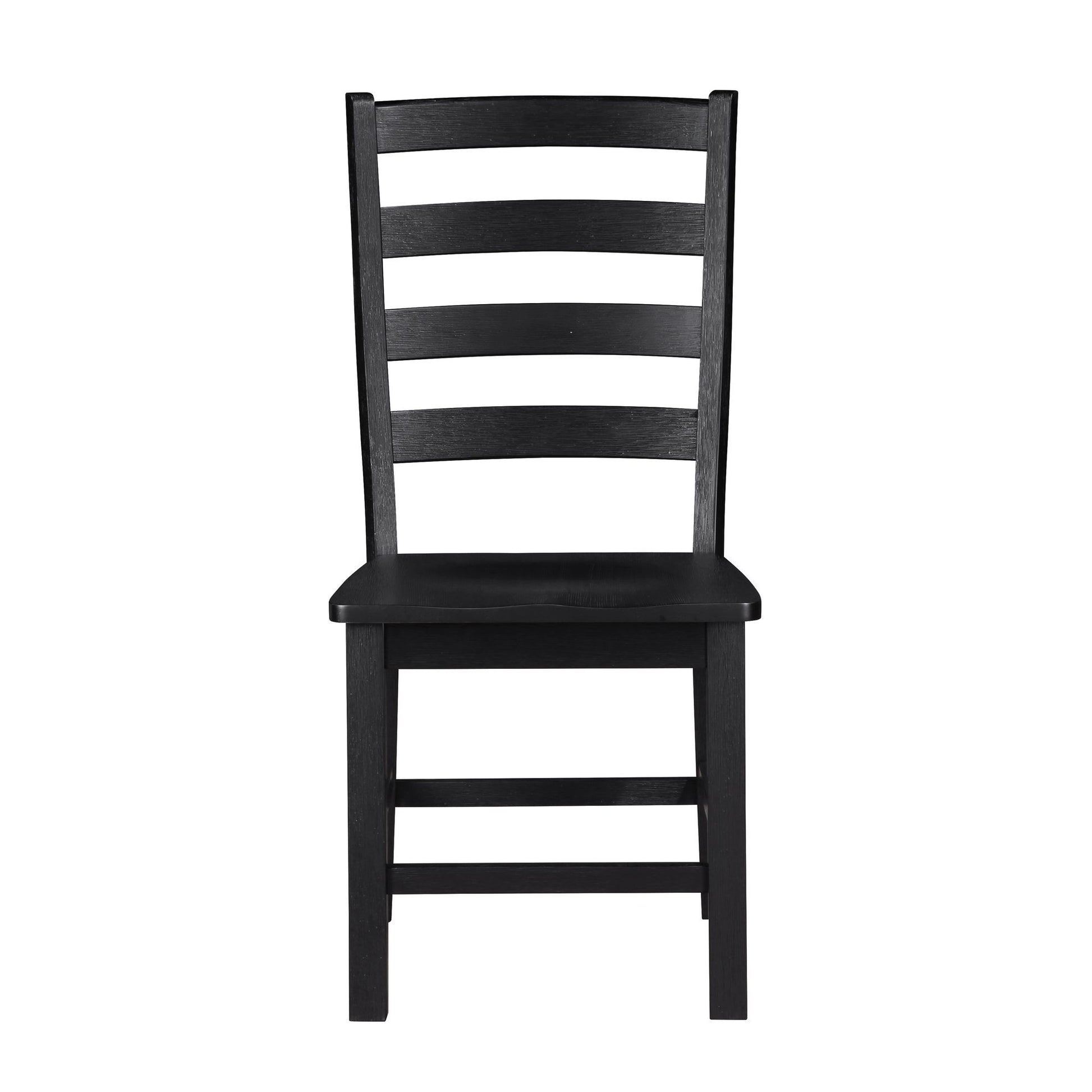 Contemporary Black Finish Side Chairs Set of 2 Dining Wooden Kitchen Dining Furniture Casual Style image 4