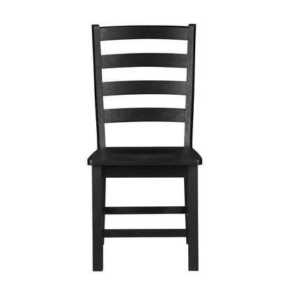 Contemporary Black Finish Side Chairs Set of 2 Dining Wooden Kitchen Dining Furniture Casual Style image 4
