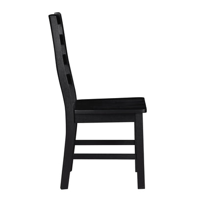 Contemporary Black Finish Side Chairs Set of 2 Dining Wooden Kitchen Dining Furniture Casual Style image 5