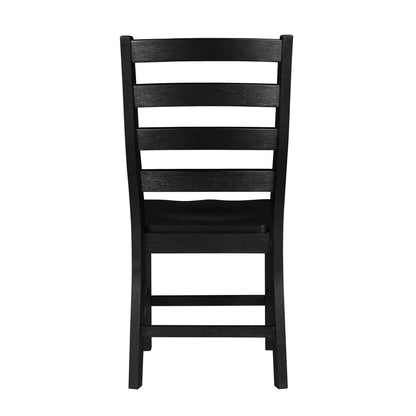 Contemporary Black Finish Side Chairs Set of 2 Dining Wooden Kitchen Dining Furniture Casual Style image 6