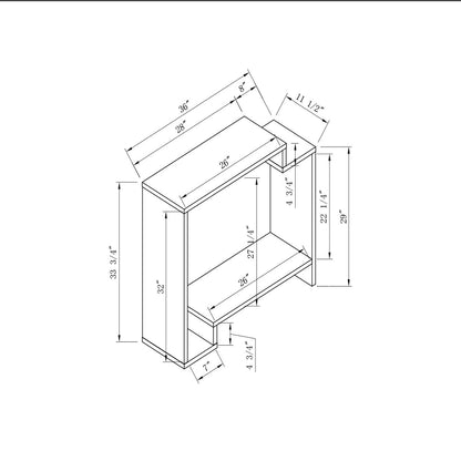 Contemporary Console Table with Two Open Shelves - White & Grey image 4