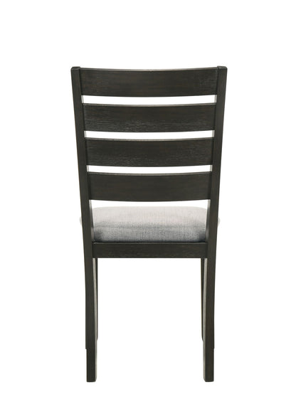 Contemporary Dining Chairs Set of 2 Wheat Charcoal Finish Solid Wood Fabric Cushion Side Chairs Kitchen Dining Room Furn image 2
