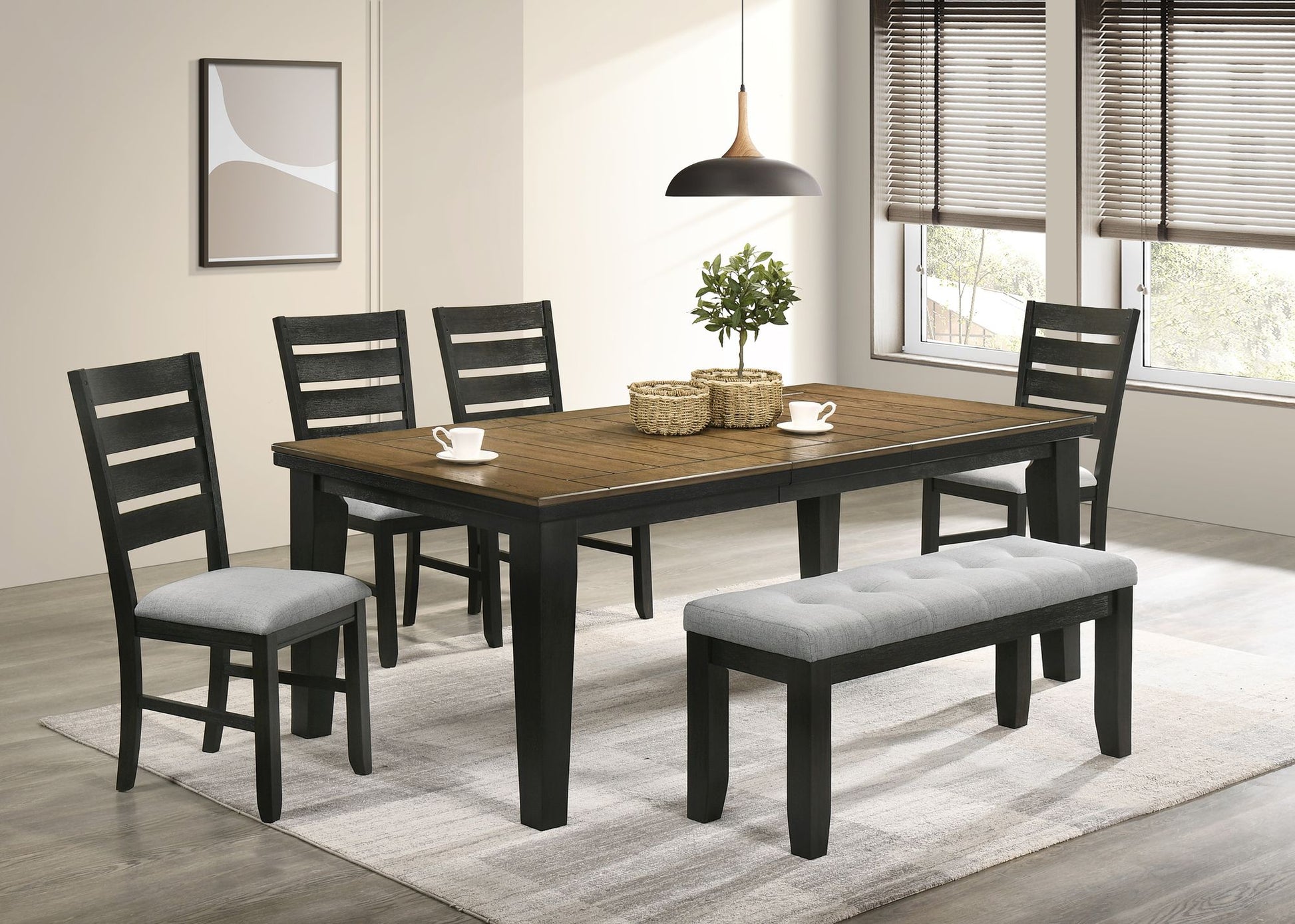 Contemporary Dining Chairs Set of 2 Wheat Charcoal Finish Solid Wood Fabric Cushion Side Chairs Kitchen Dining Room Furn image 5