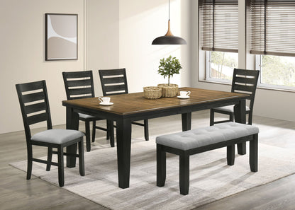 Contemporary Dining Chairs Set of 2 Wheat Charcoal Finish Solid Wood Fabric Cushion Side Chairs Kitchen Dining Room Furn image 5