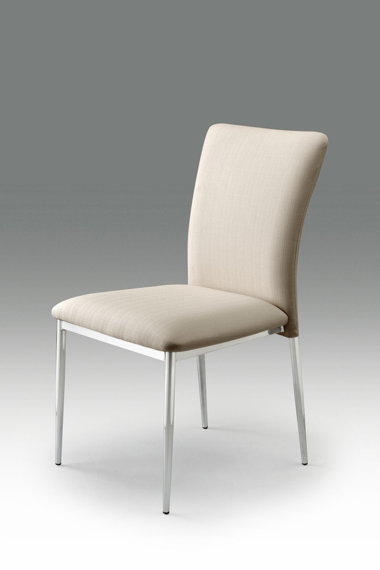 Contemporary Faux Leatheratte Side Chair Set of 2, Soft White Color image 4