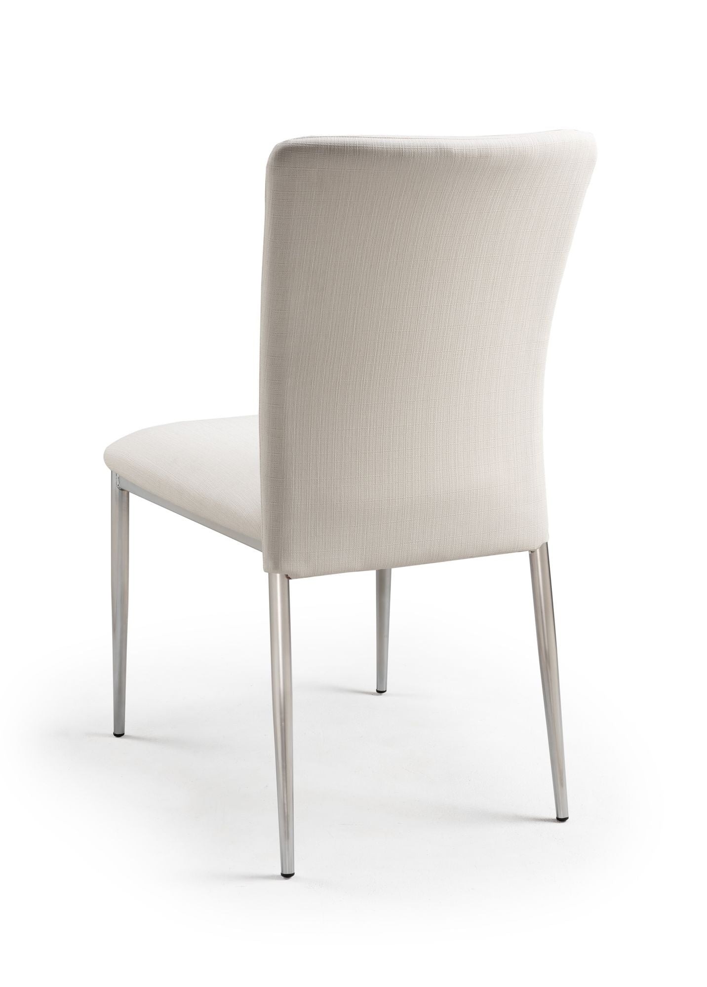 Contemporary Faux Leatheratte Side Chair Set of 2, Soft White Color image 5