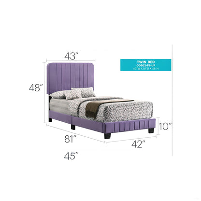Contemporary Twin Bed In Vibrant Purple image 4