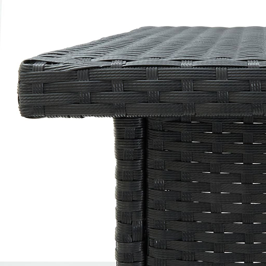 Corner Bar Table Black 39.4"x19.7"x41.3" Poly Rattan image 6