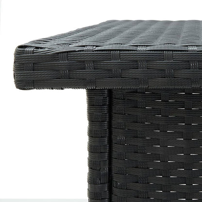 Corner Bar Table Black 39.4"x19.7"x41.3" Poly Rattan image 6