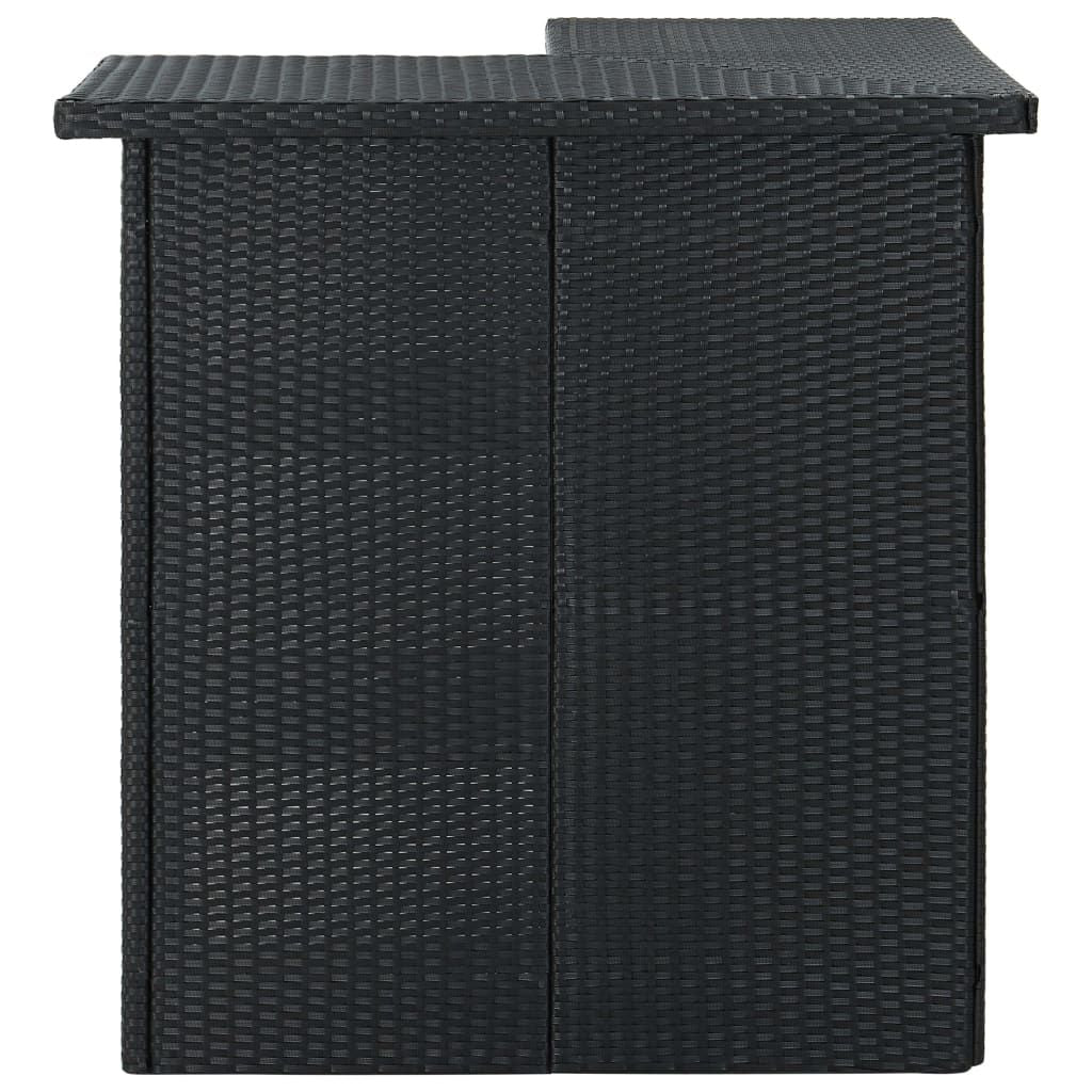Corner Bar Table Black 39.4"x19.7"x41.3" Poly Rattan image 2