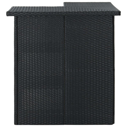 Corner Bar Table Black 39.4"x19.7"x41.3" Poly Rattan image 2