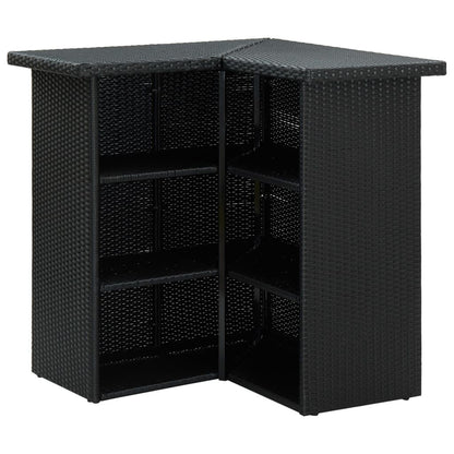 Corner Bar Table Black 39.4"x19.7"x41.3" Poly Rattan image 4