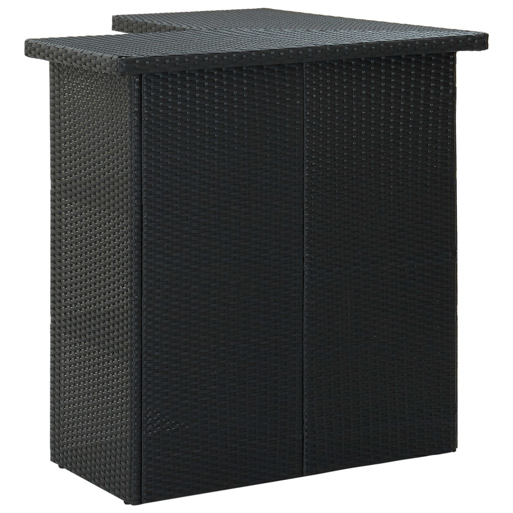 Corner Bar Table Black 39.4"x19.7"x41.3" Poly Rattan image 3