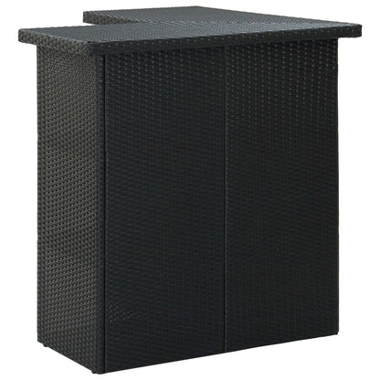 Corner Bar Table Black 39.4"x19.7"x41.3" Poly Rattan image 3