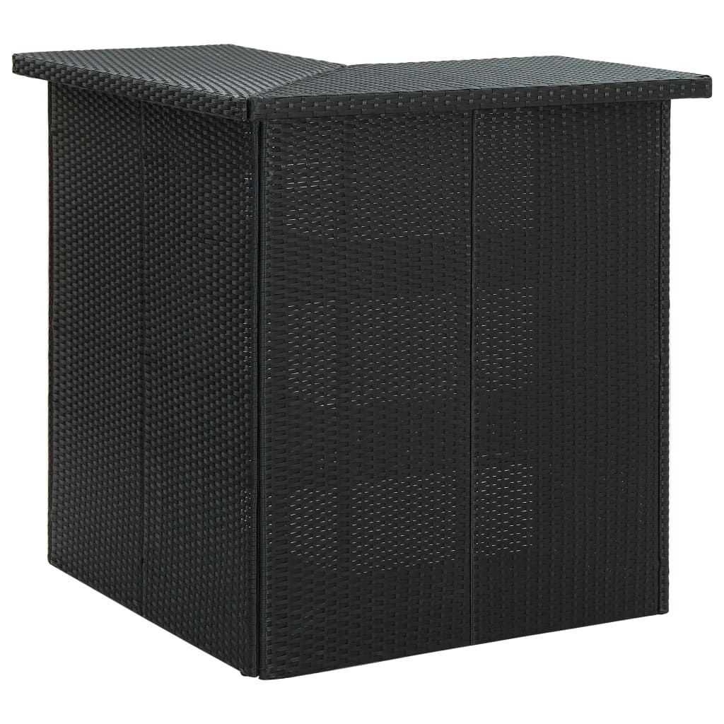 Corner Bar Table Black 39.4"x19.7"x41.3" Poly Rattan image 1