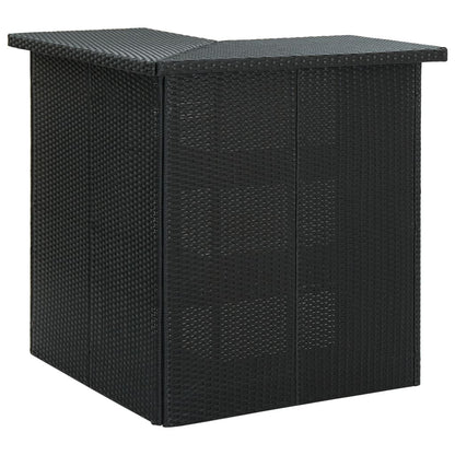 Corner Bar Table Black 39.4"x19.7"x41.3" Poly Rattan image 1