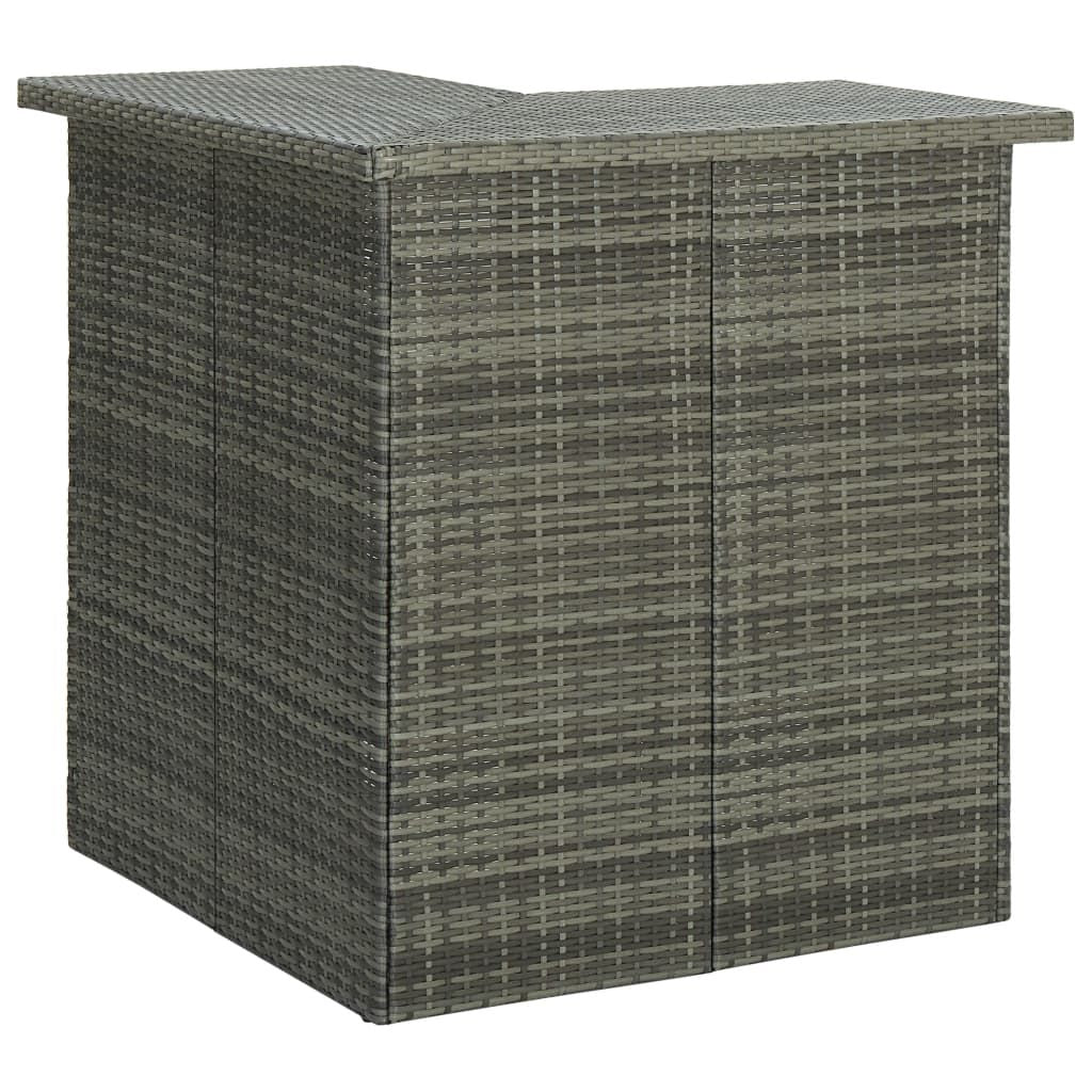 Corner Bar Table Gray 39.4"x19.7"x41.3" Poly Rattan image 1