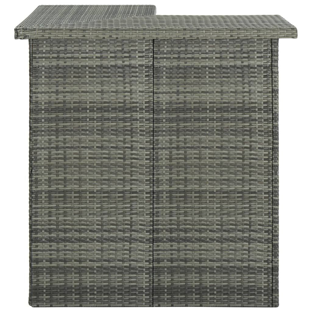 Corner Bar Table Gray 39.4"x19.7"x41.3" Poly Rattan image 2