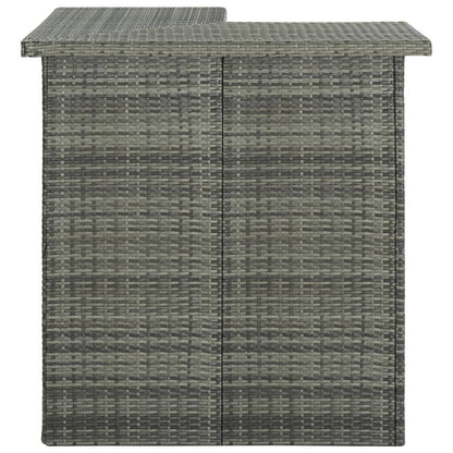 Corner Bar Table Gray 39.4"x19.7"x41.3" Poly Rattan image 2