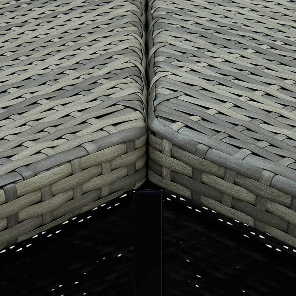 Corner Bar Table Gray 39.4"x19.7"x41.3" Poly Rattan image 5