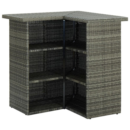 Corner Bar Table Gray 39.4"x19.7"x41.3" Poly Rattan image 4